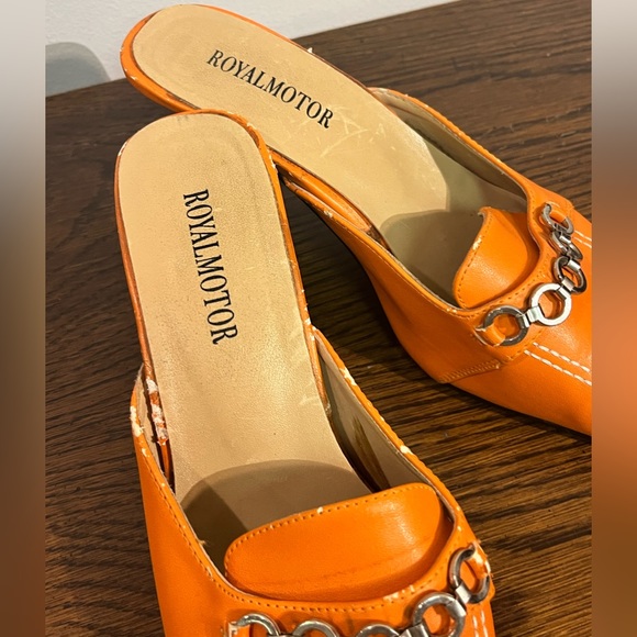 ROYALMOTOR Orange Pumps w/ Buckles - Picture 3 of 4